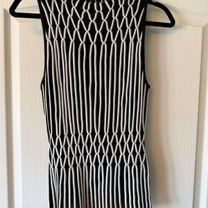 White House Black Market Black and White Striped Top